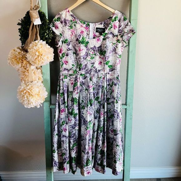 Retrospec’d Floral Once Upon A Time Collection Women’s Midi Dress Size 8 - Picture 1 of 6